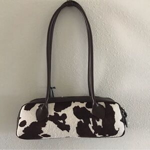 House of Harlow 1960 Cowhide Cow Calf Hair Genuine Leather Long Shoulder Bag